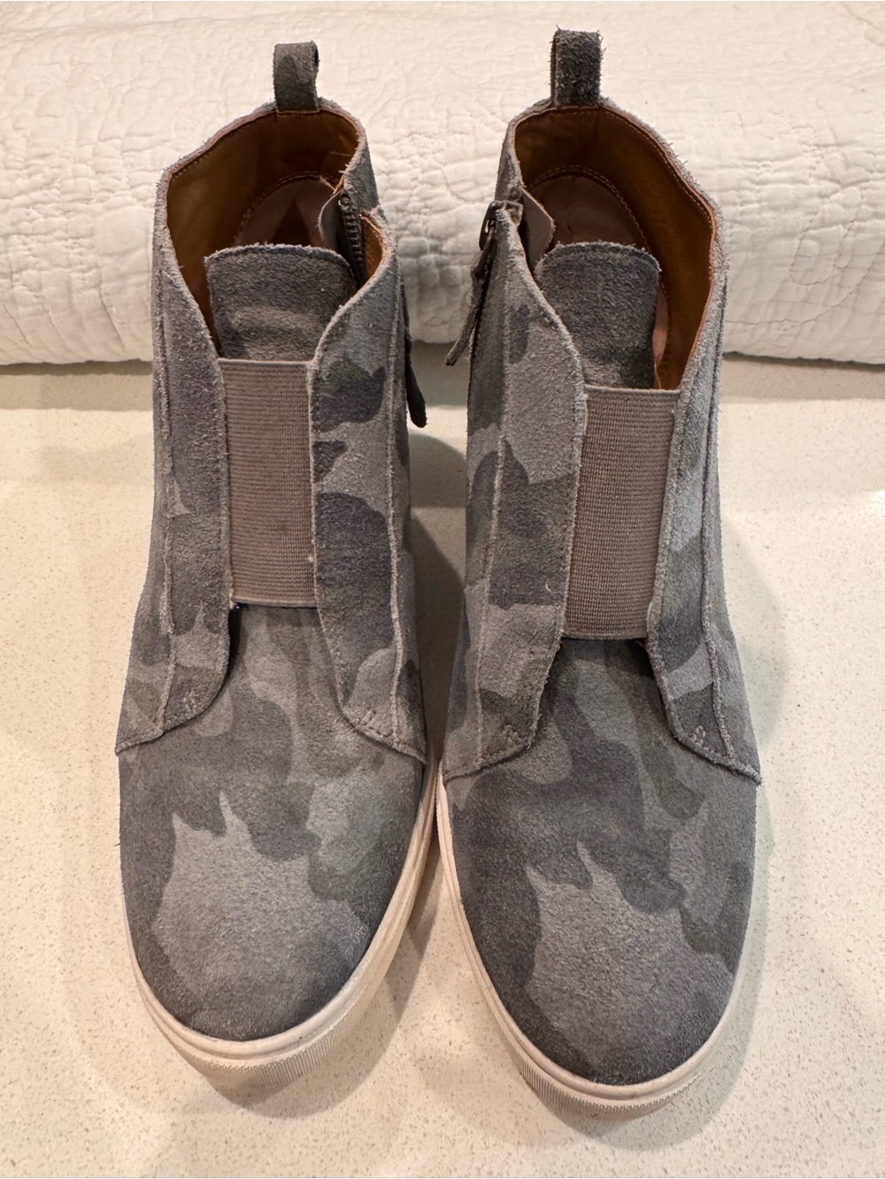 Paolo Tan and Gray Suede Casual Slip-Ons